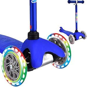 3 Wheel Scooters for Kids, Kick Scooter for Toddlers 2-6 Years Old, Boys and Girls Scooter with Light Up Wheels, Mini Scooter for Children (Blue)