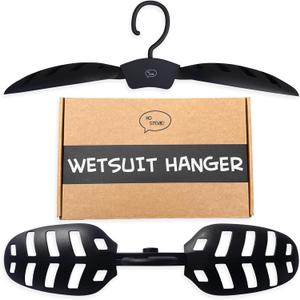 Ho Stevie! Wetsuit Hanger - Wet Suit Dries Faster, No Shoulder Stretching - Vented Shoulder Support Hanger for All Wetsuits (Black)