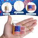 Watayo 8 PCS American Flag Glass Ornaments, Patriotic Glass Blown Flag Ornaments, 4th of July USA Flags Hanging Tree Decorations for Independence Memorial Veterans Day Decor