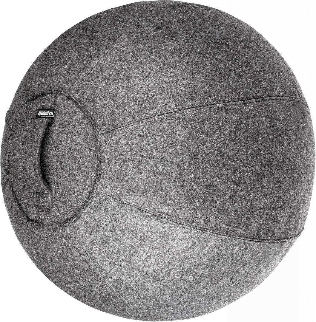 Stability Ball Chair for Office - Ergonomic Seating/Labor Birthing Pregnancy/Yoga Balance Stability Exercise Fitness (Large (60-65cm), Felt - Dark Gray)