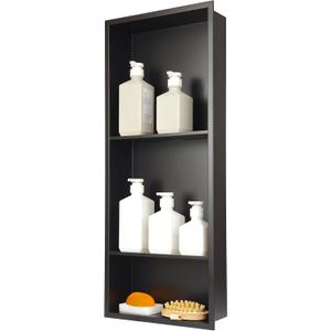 Stainless Steel Niche for Shower WallShower Niche Insert Tile Ready Organizer Storage for Room3-Tier Shelves Matte Black (Black30 * 12 in)