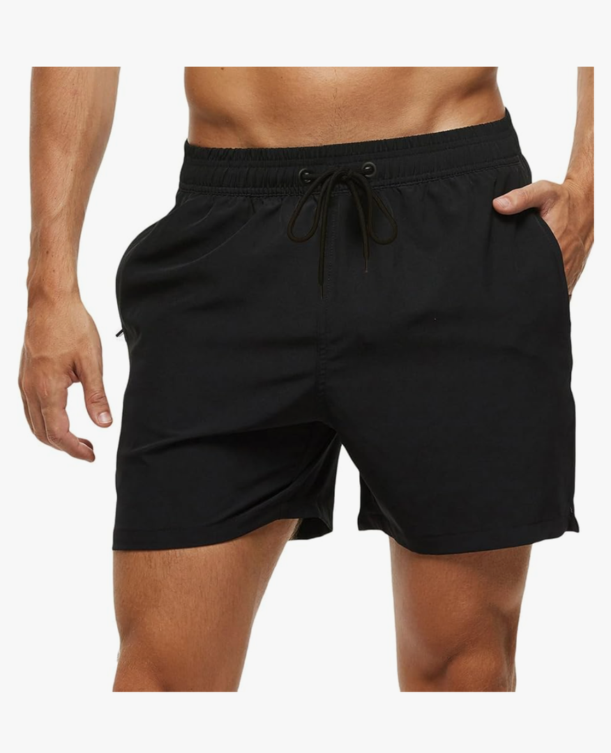 Tyhengta Men's Swim Trunks Quick Dry Beach Shorts with Zipper Pockets and Mesh Lining 3 XL