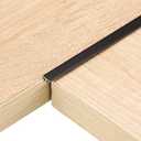 uxcell 2.9ftx0.31 T Molding Floor Transition Strips Black 4Pcs