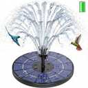 AISITIN 3.5W Solar Fountain Pump Built-in 1500mAh Battery, Bird Bath Fountain with 6 Nozzles, Solar Floating Water Pump for Bird Bath, Fish Tank, Pond, Pool, Garden and Outdoor