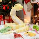 MaoGoLan 8Pcs Big Snake Stuffed Animals Bulk 118'' Yellow Snake Plush Giant Boa Constrictor Toys for Kids Party Favors Halloween Prank Props Christmas Birthday Gifts