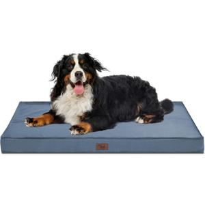 Outdoor Extra Large Dog Crate Bed, XXL Waterproof Dog Bed for Giant Breeds Dogs, 47x29 Inch Orthopedic Egg Crate Foam Pet Mat with Removable Cooling Cover, Blue