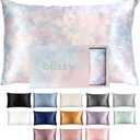 Blissy Silk Pillowcase - 100% Pure Mulberry Silk - 22 Momme 6A High-Grade Fibers - Silk Pillow Cover for Hair & Skin - Regular, Queen & King with Hidden Zipper (Standard, Tie Dye)