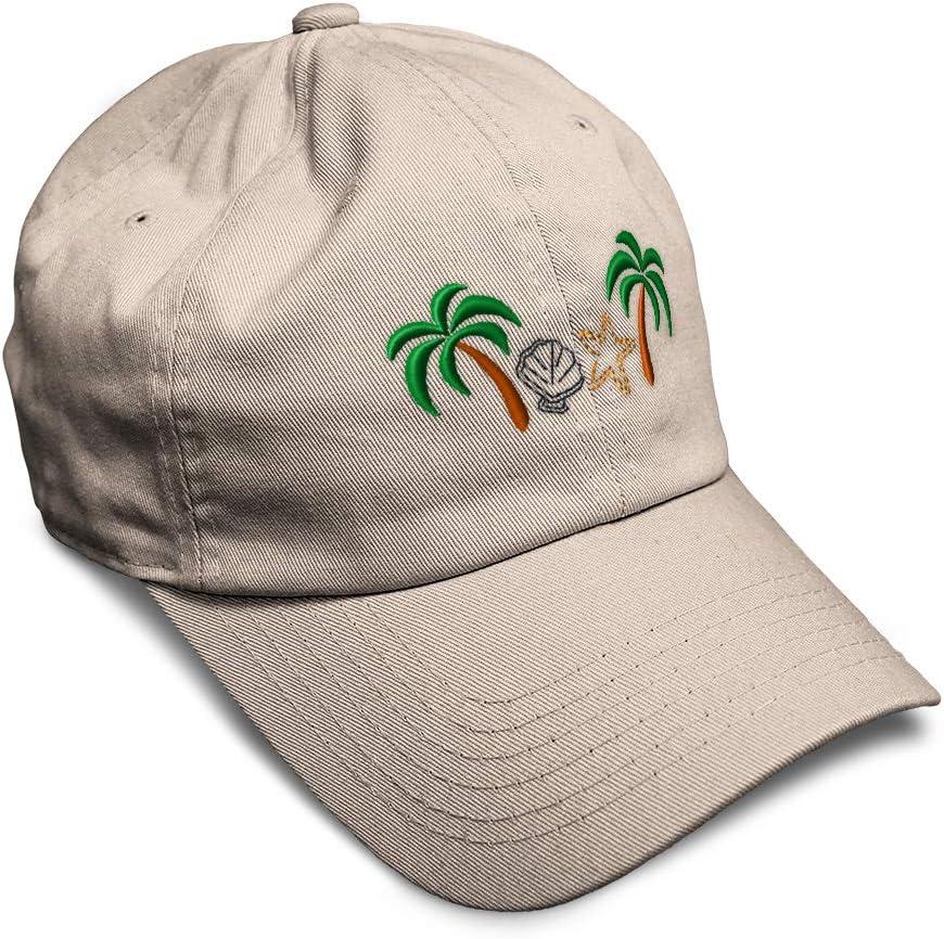 Soft Baseball Cap Seashell Border Embroidery Ocean and Beach Cotton Dad Hats for Men & Women (Stone Design Only)