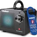 ROMECH Ozone Generator 65,000mg/h, High Capacity Ionizer Air Purifier Ozone Odor Eliminator for 6000sq.ft. Home, Car, Basement, Kitchen (Black)