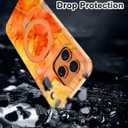 for iPhone 17 Pro Max Case,[Compatible with MagSafe][Magnetic Invisible Ring Stand],Shockproof Protective Slim Women Girl Case for Apple iPhone 17 Pro Max 6.9 inch,Orange Marble