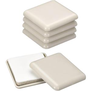 uxcell Furniture Sliders, 8Pcs 1 4/7" - Plastic Self-Adhesive Square Sliding Pads, Chair Glides for Carpeted Tile Vinyl Hardwood Floors (Grey)