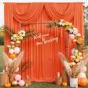 20 ft x 10 ft Wrinkle Free Orange Backdrop Curtain for Parties, 4 Panels 10ft Polyester Orange Photo Backdrop Drapes for Graduation Birthday Wedding Party Stage Curtains