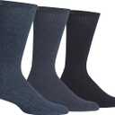 Chaps Men's Solid Mock Rib Crew Poly Cotton Blend Socks (3 & 6 Pairs)