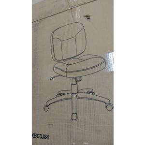 Basics Upholstered, Low-Back, Adjustable, Swivel Office Desk Chair, Black