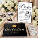 Engrowtic 2026 Graduation Guest Book with Photo Sign Decorations Guest Book Sign 100 Pages Class of 2026 Scrapbook Album DIY Tape Signature Pen for Grad Party(Graduation)