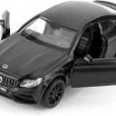 1:36 Benz C63 S AMG Car Model, Diecast Pull Back Model Toy Car, Doors Open, Collection Kids Toy for Aged 3 and up, Gift Black