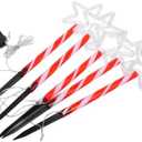 Happyyami 2set Outdoor Christmas Stake Lights Led Garden Decor Design for Pathways Yards and Holiday Celebrations Charming Atmosphere for Festive Outdoor Decoration