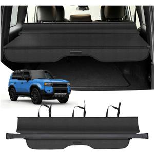 Powerty Retractable Cargo Cover for 2024-2026 Toyota Land Cruiser Prado LC250 J250/ Lexus GX550 Accessories, Carbon Fiber Texture Trunk Cover Privacy Screen Rear Security Shade(with Extented Cover)