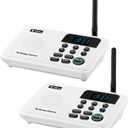 Wuloo Intercoms Wireless for Home 1 Mile Range 22 Channel 100 Digital Code Display Screen, Wireless Intercom System for Home House Business Office, Room to Room Intercom Communication(2Station, White) (2 Stations-White)