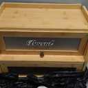 Large Bread Box for Kitchen Countertop, Double Layer Breadbox for Homemade Loaf Bread, Farmhouse Bread Storage Container Bin for Kitchen Counter Pantry Cupboard (Natural Bamboo)