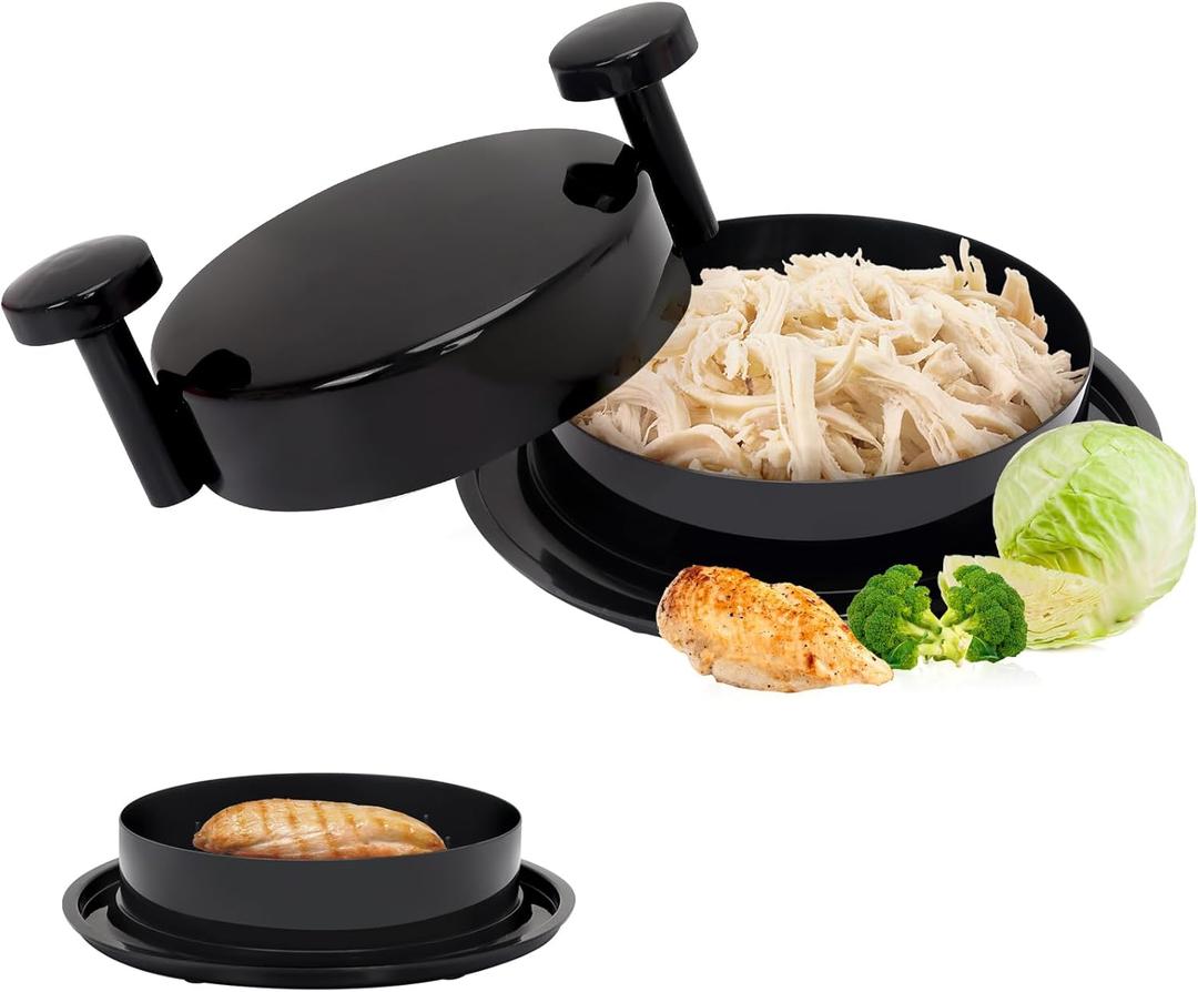 Chicken Shredder Tool Twist, Meat Shredder with Ergonomic Handle, Easy Cleaning, Anti-Slip, Dishwasher Safe - Black