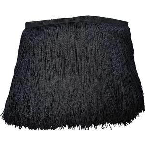 Lauthen.S 10 Yards of 6" Chainette Fringe Trim Tassel Sewing Trim for DIY Craft Latin Dress Lamp Shade Decoration Black