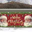 6x16FT Santa Claus Christmas Garage Door Banner Decor, Red and White, 72inx192in
