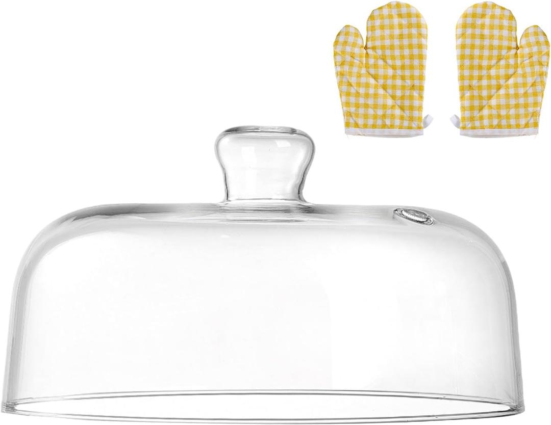 10 inch Glass Microwave Splatter Cover for Food,5 inch Tall BPA-Free Non Toxic Non Plastic Microwave Lid Guard