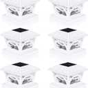 Solar Post Cap Lights 4x4 Post Solar Lights Outdoor 20 Lumens, 6 Pack