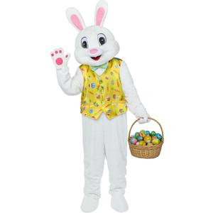 SOMSOC Easter Bunny Costume Adult Rabbit Onesie Outfit Deluxe Plus Size Bunny Suit for Men Women (XX-Large)