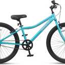 Bilbo 18 20 24 Inch Kids Bike for Boys Girls Youth 5-14 Years Old | Retro Style High Carbon Steel Durable Frame, Adjustable Handlebars and Seat, Dual V-Brakes, Single Speed, Kickstand, 24 Inch with Kickstand