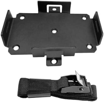 Small Car Battery Tray with Adjustable Hold-Down Strap, Battery Mount Fit 12V-6V / 6AH 8AH 7AH 9AH 15AH 12AH Batteries, Batteries Mounting Tray for ATV, Boat, Kayak, Motorcycle (Black)