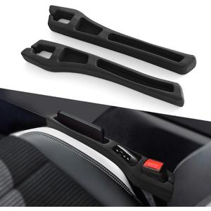 2PCS No Drop Seat Guard, Car Seat Gap Filler, Multi-Function Car Side Gap Filler for Prevent Items Falling, Universal Auto Blocker Between Seats Auto Organizer Accessories for Most Cars (Black)