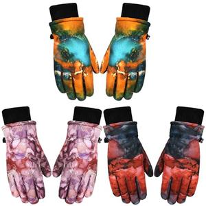 Bencailor 3 Pairs Kids Winter Gloves Waterproof Snow Ski Gloves Warm Windproof Adjustable Mittens for Boy Girl Outdoor(3-6 Years,Red Green, Pink, Blue Green)