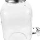 Elegant Glass Juice Drink Container with Faucet Large Capacity Sealed Canister Safe for Ages