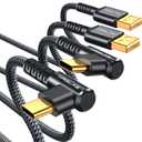 MRGLAS 3.2A USB C Charger Cable, [2-Pack,6.6FT] USB A to USB C Right Angle Cable Gold-Plated Type C Charger Fast Charging Durable Braided Cord for iPhone 17 16 15 Samsung S10 S9 Note 10 S21 LG-Black