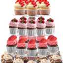 Cupcake Stand for 53 Cupcakes, 5 Tier Cupcake Holder, Clear Round Cupcake Tower, Acrylic Cupcake Stand, Cupcake Display Stand for Party, Wedding, Birthday, Baby Shower, Halloween