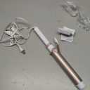 Conair Double Ceramic 1 -Inch Long Barrel Curling Iron, 1 -Inch Barrel Creates Soft Waves, Hair Waver for Use on Medium & Long Hair, White/Rose Gold