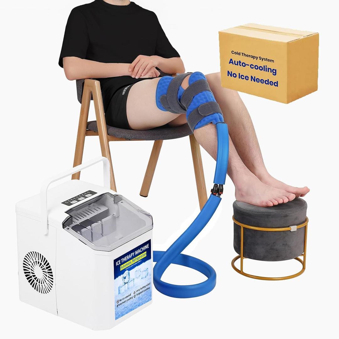Cold Therapy System - No Ice Needed Portable Cryo Machine with Adjustable Temperature Control Universal Pad for Knee, Shoulder Surgery Recovery, Arthritis Pain & Swelling Relief