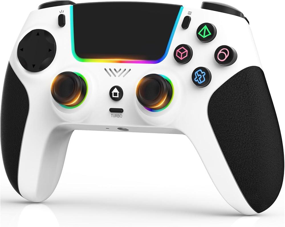 LED Wireless Controller for PS5,with PS5 Pro/PC/iOS/Android/MAC/Steam Deck, Halleffect joysticks/ Programmable/Dual Vibration/ Turbo & Macro /8 Color RGB Lighting/1000mAh Battery,3.5mm Audio Jack/6Axis Motion Contro Gamepad