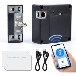 CODACE RFID Cabinet Lock, Smart NFC Electronic Locks for Wooden Cabinet Cupboard Pantry Drawer-2Pack