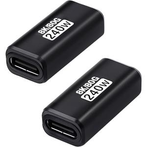 80Gbps USB C Female to Female Adapter 2Pack, | 8K 240W Only for USB4/Thunderbolt 4/5 Cables, USB C Coupler for MacBook, iPhone 15/16, Steam Deck and Type-C Devices