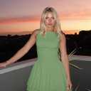 Kaximil Women's Ruffle Hem Boat Neck Mini Dress Sleeveless Ruched Corset Short Party Dresses (Green, XS)