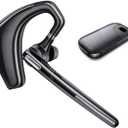 Bluetooth Headset V5.1 with Noise-Canceling Mic, 110H Work Time (500mAh Battery) - Dual Connection, Compatible with Phones & PCs + Storage Case