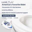 LUXE Bidet NEO 185 - Dual Nozzle, Self-Cleaning, Non-Electric Bidet Attachment for Toilet Seat, Adjustable Water Pressure, Rear & Feminine Wash (Blue)