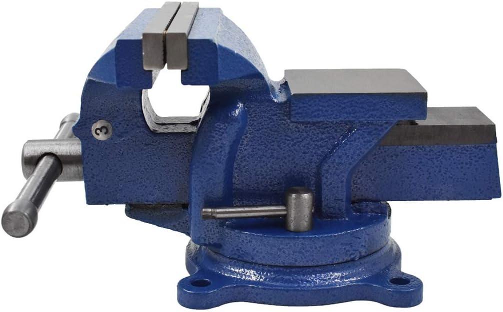 WFLNHB 6" Bench Vise Table Top Clamp Press Locking Swivel Base Heavy-Duty for Crafting Painting Sculpting Modeling Electronics Soldering Woodworking and Fishing Tackle