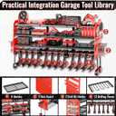 Large Power Tool Organizer Wall Mount-12 Drill Holder, Metal Heavy Duty Garage Tool Storage Shelves with Screwdriver Plier Holder, Gifts Idea for Men Dad Husband