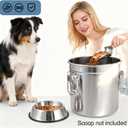 304 Stainless Steel Dog Food Storage Containers with Airtight Lid and Locking Clamp, Fits up to 12Lbs, Large Pet Food Storage Container Metal Pet Food Bin for Dogs, Cats & Birds Seed, Keep Fresh