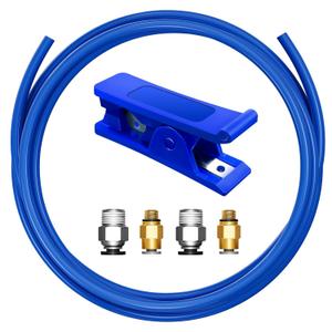 Bowden Tube Kit, PTFE Tube for 1.75mm Filament with PC4-M10 & PC4-M6 Tubing Connectors, Cutter Included  3D Printer Accessories for Creality Ender 3/3 Pro/3 V2/5/5 Pro/CR 10 & More (1 Meter Kit)