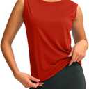 YYV Women's Workout Tank Tops Lightweight Sleeveless Workout Tops Loose Fit Yoga Athletic Running Shirts (M)